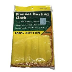 Arden 100% Cotton Flannel Dusting Cloth 13" X 18" Reusable Washable Soft NOS